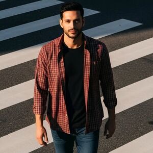 NEW Dockers Long Sleeve Red & Various Colors Shirt Sz XL(ID35)